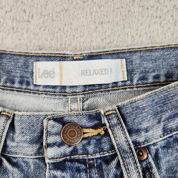 Relaxed Fit Y2K Skater Grunge Denim Pants LEE Jeans Mens 32x30 Blue Straight Leg - Picture 9 of 15